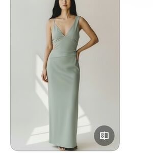 Abercrombie & Fitch Seafoam Green V-Neck Asymmetrical Strap Maxi size medium nwt